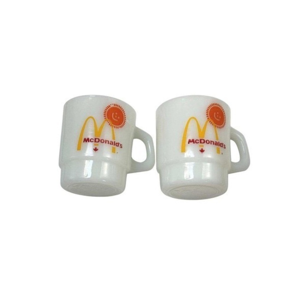 McDonalds Canada Mug Anchor Hocking Fire-King  Lot 2 Rare Without Good Morning‎